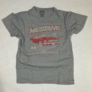 Ford Gray T-Shirt with Red Mustang Design